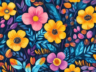 绚丽花卉图案背景设计