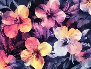 多彩水彩花卉无缝图案