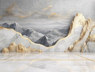 大理石山水风奢华背景墙