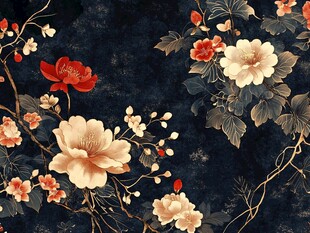 中式繁花锦簇古典花纹图