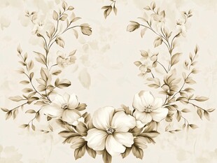 复古花卉花环装饰图案