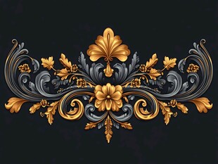 欧式奢华金色花纹装饰图案