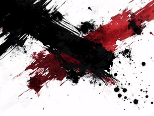 红黑泼墨艺术笔触背景图