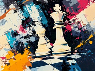 抽象画中的象棋棋子