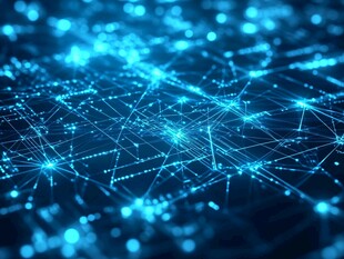 科技感蓝色网络连接背景