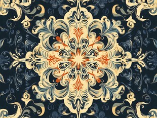 复古华丽对称花纹图案