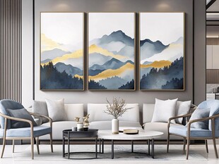 新中式客厅山水装饰画
