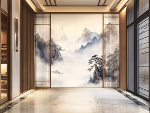 中式山水玄关 尽显雅致气韵