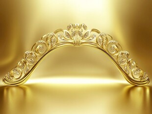 金色华丽珠宝弧形饰品
