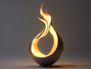 火焰造型的发光艺术摆件
