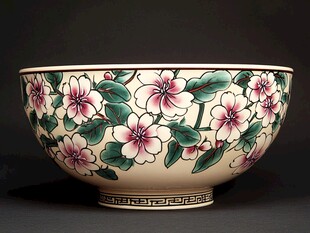 花卉纹饰精美陶瓷碗