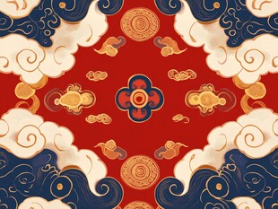 中式传统云纹吉祥图案