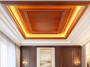 奢华木质吊顶室内装饰设计