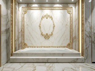 奢华大理石金饰装饰墙面
