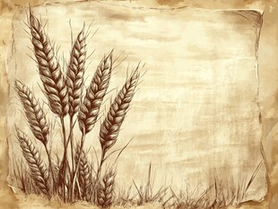 复古风麦穗插画背景图