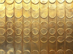 金色圆形纹理金属背景