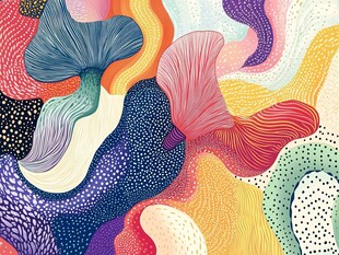 梦幻多彩抽象流体艺术图案