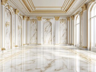 奢华大理石欧式空房间