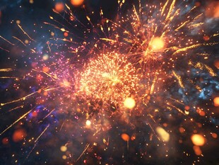 绚丽烟花绽放夜空