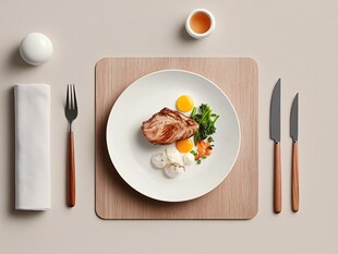 精致摆盘的美味西餐套餐