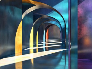 梦幻拱形通道艺术场景