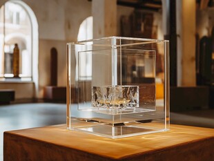 透明立方体中的精致微雕