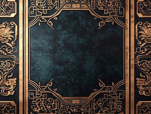 中式黑金古典花纹装饰背景