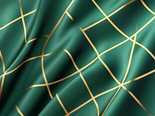 绿底金线交织绸缎纹理