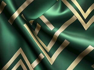 绿金交织的奢华绸缎纹理