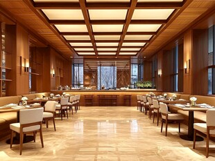 豪华中式餐厅室内优雅景致