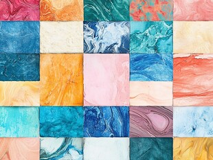 多彩流体艺术瓷砖图案