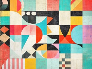 几何抽象艺术拼贴图案