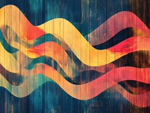 多彩波浪木纹抽象背景图