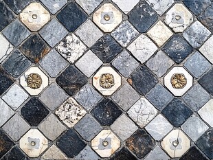 复古几何图案拼贴地面