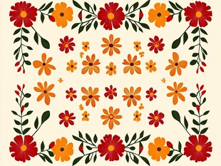 花卉边框图案设计素材