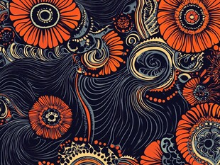 绚丽花卉图案背景纹理