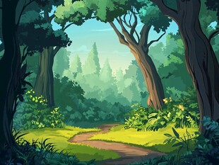 奇幻森林中的幽静小径