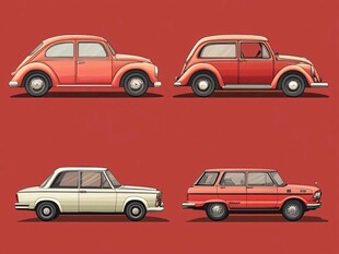 复古汽车插画集合