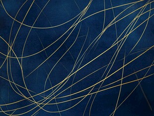 蓝色背景金色线条抽象图