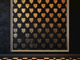 黑金盾牌图案装饰画