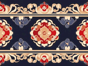 中式古典花卉纹案图案