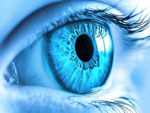 蓝色眼眸特写