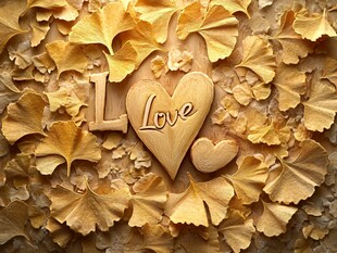 银杏叶中的浪漫爱意