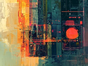 抽象科技风艺术数字图像