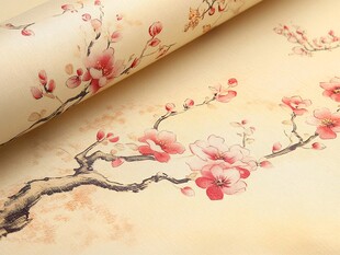 中式手绘桃花壁纸