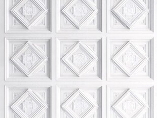 白色立体几何图案墙面