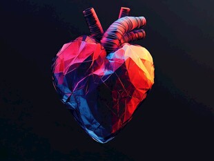 抽象多彩几何风格人类心脏