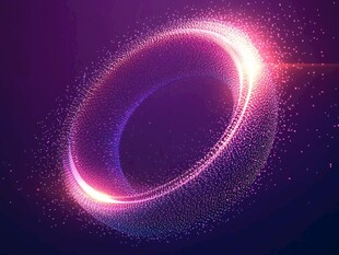 梦幻炫彩粒子环形背景