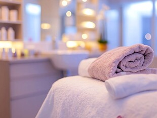 温馨舒适的美容按摩床场景