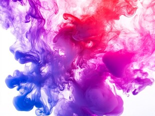 彩色墨水在水中的梦幻绽放